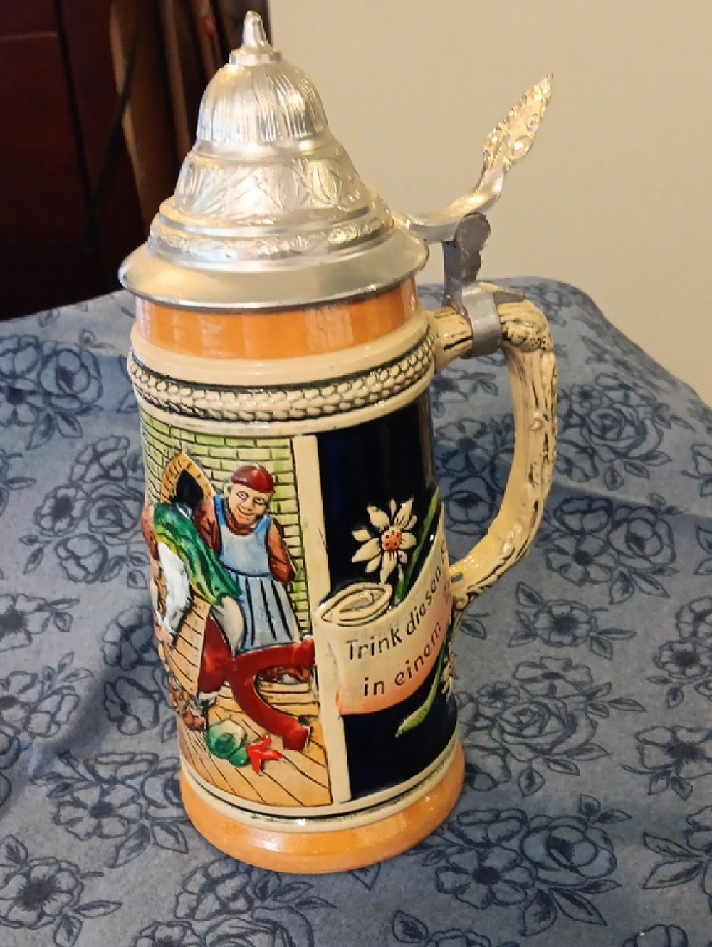 Vintage Werner Corzelius Handpainted West Germany Beer Stein